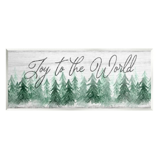 Stupell Industries Joy to the World Pine Trees Wall Plaque Art